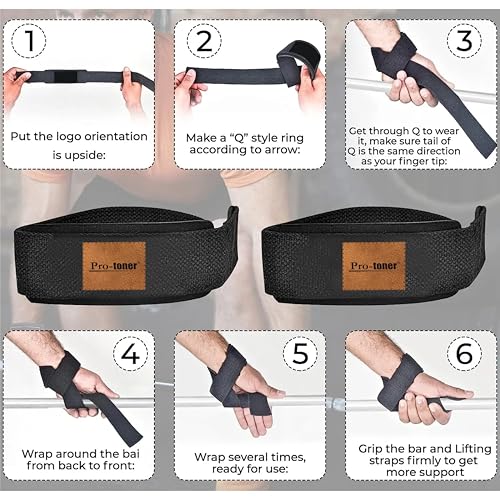 Weight Lifting Straps, Wrist Support for Gym, 2-Piece - Image 3