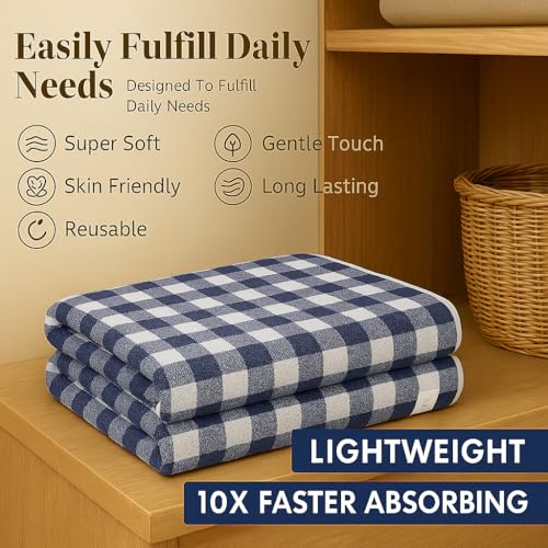 Cortina Checks Printed Microfiber Towels