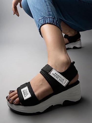 Shoetopia girls Jojo Black Sandal - 4 UK (Girls-Jojo-Black) - Image 2