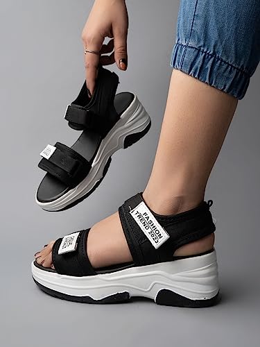 Shoetopia girls Jojo Black Sandal - 4 UK (Girls-Jojo-Black) - Image 3