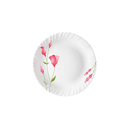 Larah By Borosil Glass Floral Dianathali Set (White) - 18 Pieces - Image 6