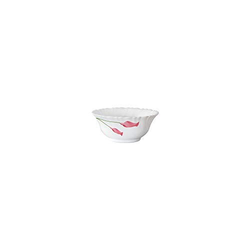 Larah By Borosil Glass Floral Dianathali Set (White) - 18 Pieces - Image 7