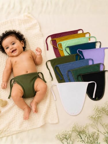 Rigo Baby Cotton Cloth Diapers | Reusable Adjustable Nappy | Pack of 10