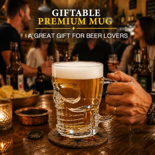 CELLO Skull Glass Beer Mug