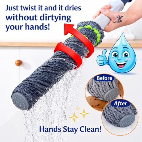 Microfiber Twist Mop with Long