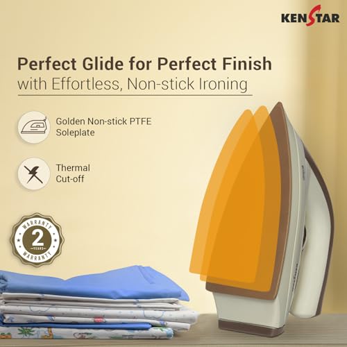 Kenstar Glido 1000 W Dry Iron (Brown & Ivory) - Image 2