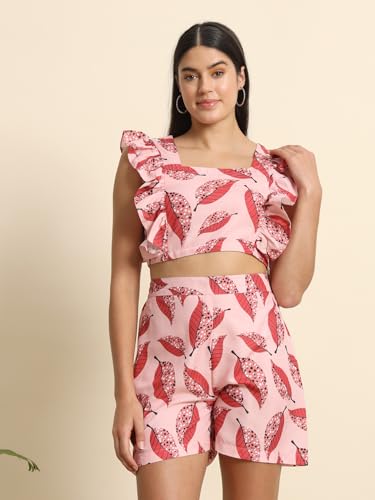 Womens 2-Piece Printed Coord Set | Crop Shrit & Skirt-Short Dress - Image 4