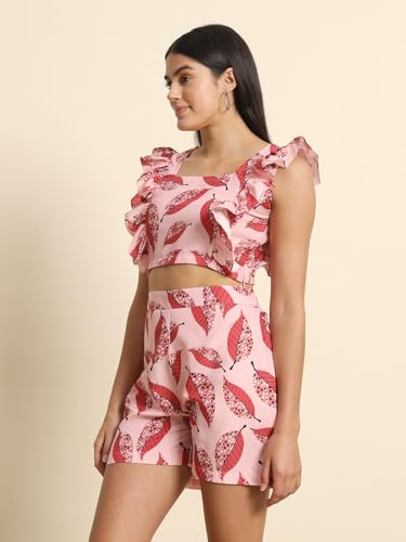 Womens 2-Piece Printed Coord Set | Crop Shrit & Skirt-Short Dress - Image 6