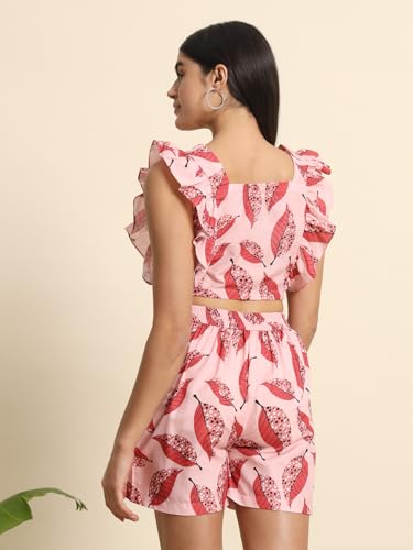 Womens 2-Piece Printed Coord Set | Crop Shrit & Skirt-Short Dress - Image 7