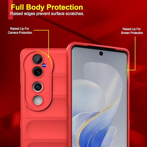 amazon basics Back Case Cover for Vivo V40 Pro 5G (Silicone_Magic-Red) - Image 3