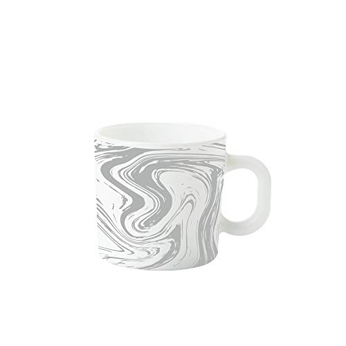 Larah by Borosil Marble Opalware Mug Set - 6 Pieces, White, 180 ml - Image 2