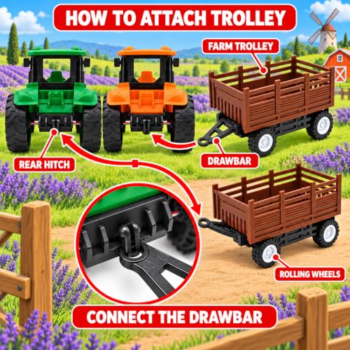 Toy Tractor with Trailer Combo