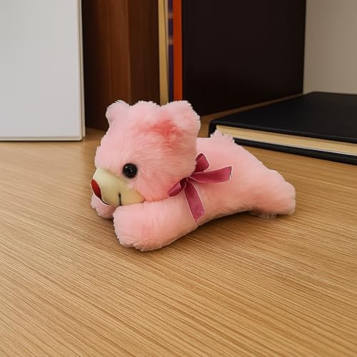 Plush Sleepy Bear Stuffed Toy, 20 cm, Soft Velvet Material, Pink - Image 4