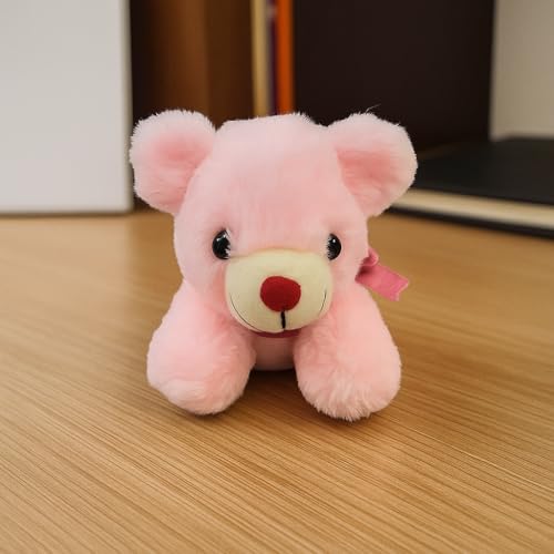 Plush Sleepy Bear Stuffed Toy, 20 cm, Soft Velvet Material, Pink - Image 5