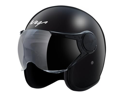 Vega Jet W/Visor Black Helmet-M