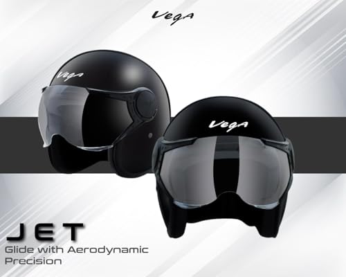 Vega Jet W/Visor Black Helmet-M - Image 4