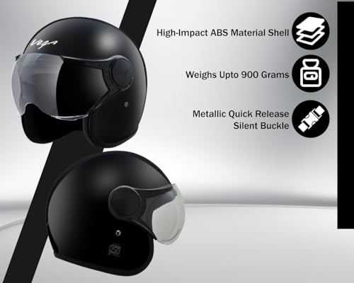 Vega Jet W/Visor Black Helmet-M - Image 5