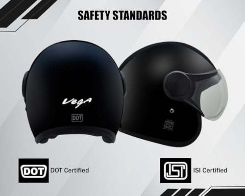 Vega Jet W/Visor Black Helmet-M - Image 7