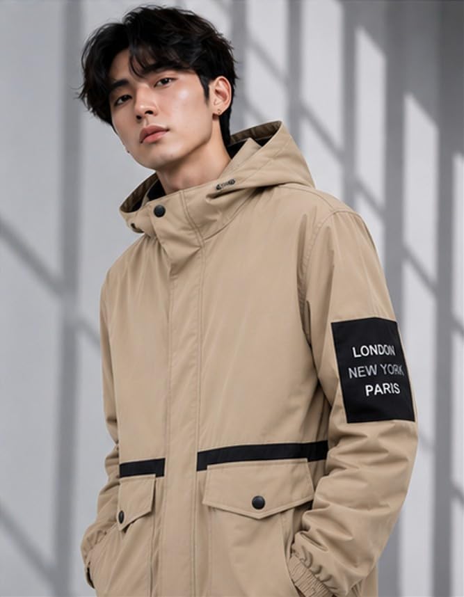 Men's Hooded Jacket Black Lightweight