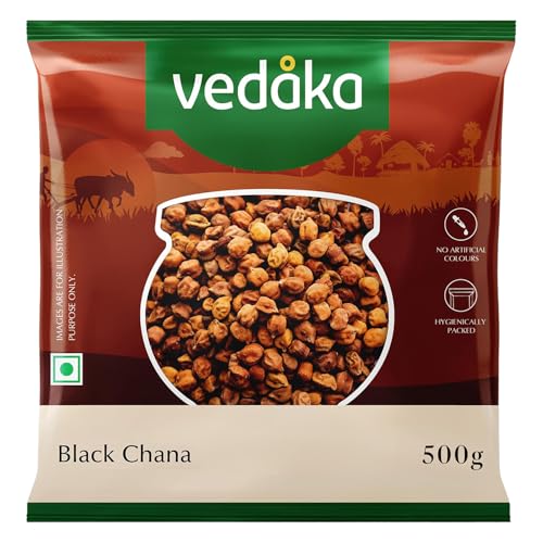 Amazon Brand - Vedaka Popular Unpolished Black Chana, 500 g