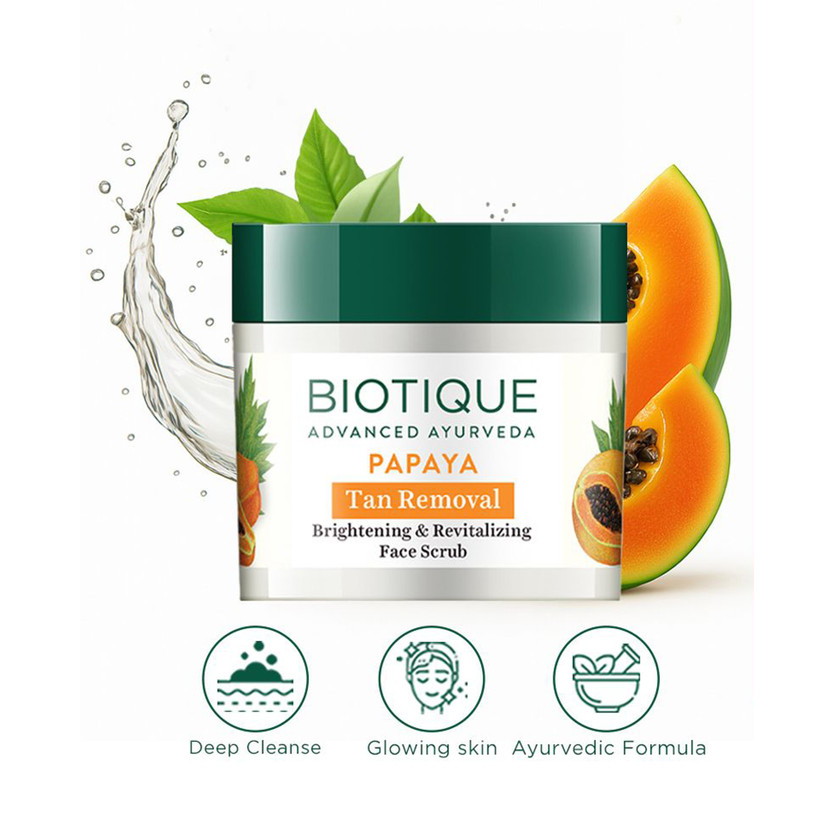 BIOTIQUE Brightening & Revitalizing Tan Removal Face Scrub|Detoxi...more