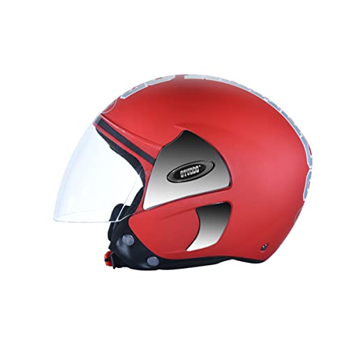 Studds CUB 07 Open Face Helmet (Red, L) - Image 4