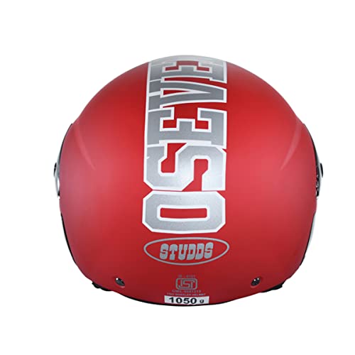 Studds CUB 07 Open Face Helmet (Red, L) - Image 5