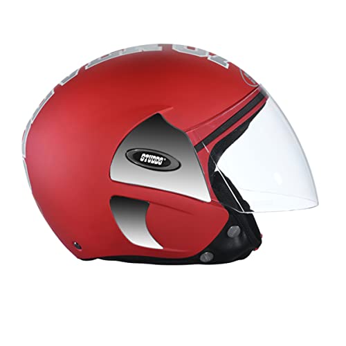 Studds CUB 07 Open Face Helmet (Red, L) - Image 6