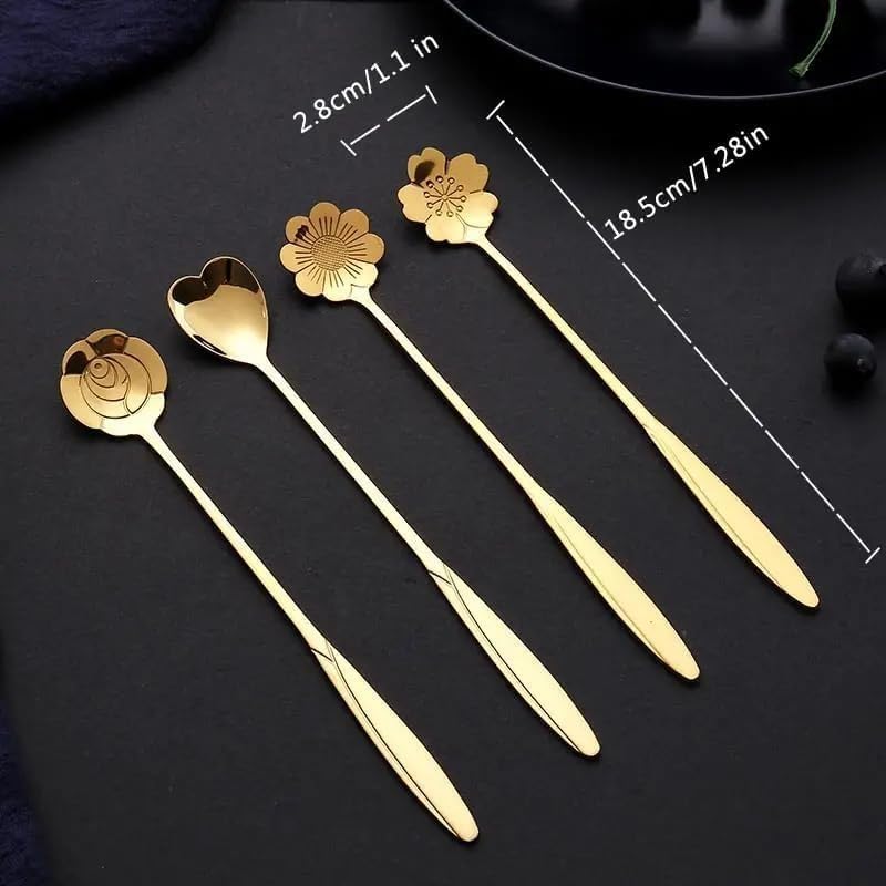 Gold Tone Dessert Spoon Set