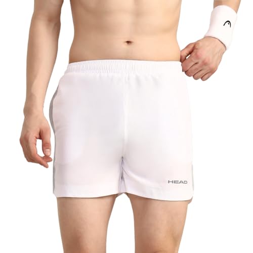 Head HPS-1115 Badminton Shorts for Mens, Colour - White