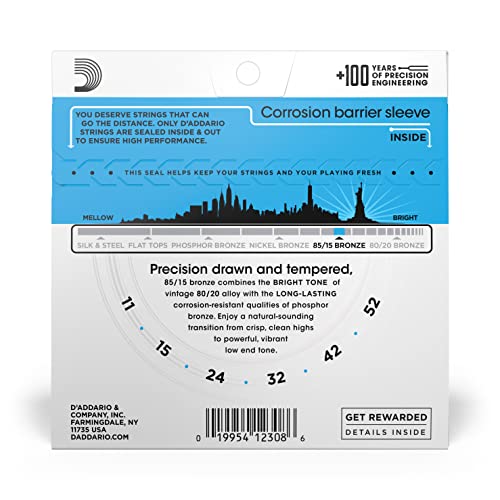 D'Addario Bronze Acoustic Guitar Strings_85/15