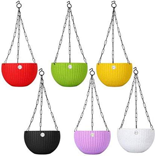 PlantaZee Multicolor Round Rattan Woven