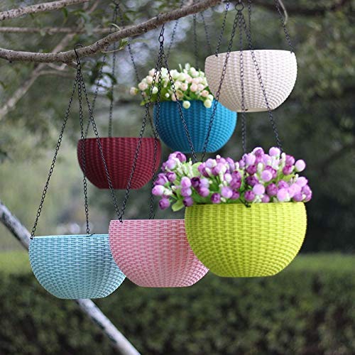PlantaZee Multicolor Round Rattan Woven