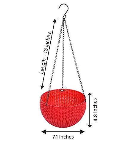 PlantaZee Multicolor Round Rattan Woven