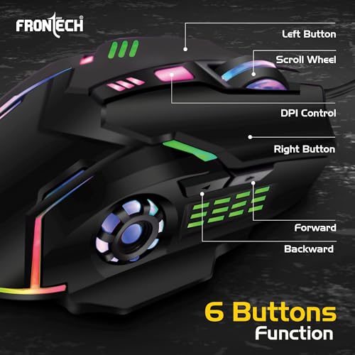 FRONTECH Wired Gaming Mouse, 6