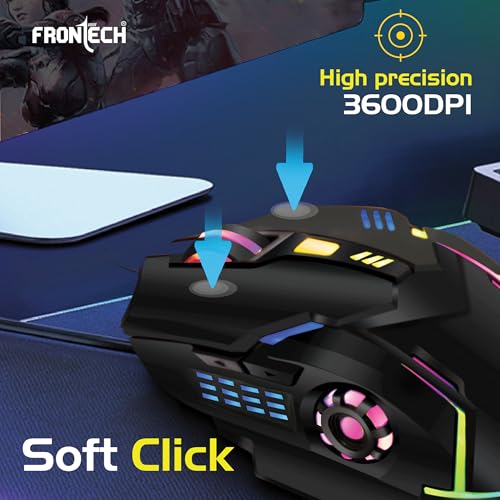 FRONTECH Wired Gaming Mouse, 6