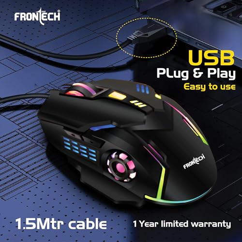 FRONTECH Wired Gaming Mouse, 6
