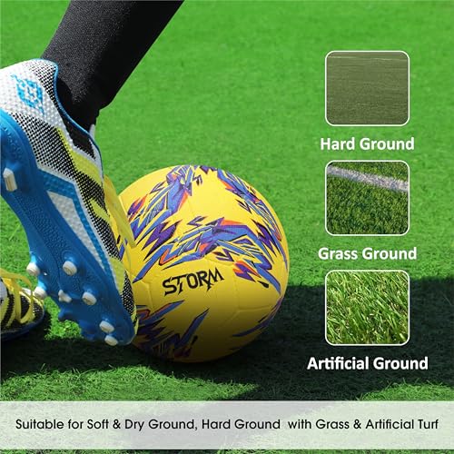 Nivia Combo Storm 2.0 Football (Size - 5, Yellow) with Ball Pump - Image 4