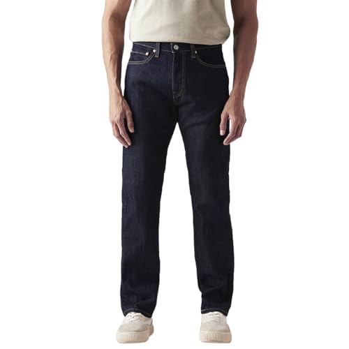 Levi's Men's 505 Dark Indigo Straight Fit Mid-Rise Jeans