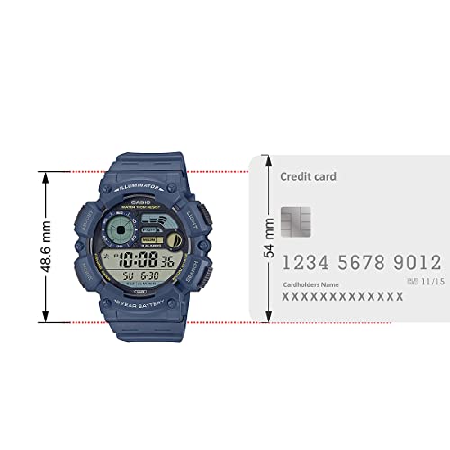 Casio Resin Digital Blue Dial Unisex Watch-Ws-1500H-2Avdf, Blue Band - Image 6