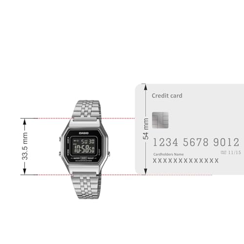 Casio Vintage LA680WA-1BDF Digital Black Dial Women (D408) - Image 6