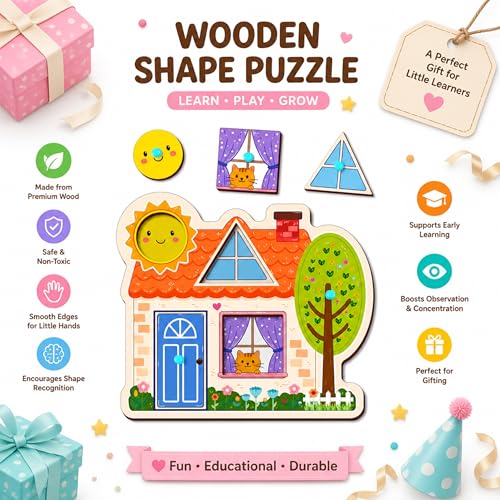 Lefan Montessori Wooden Pegged Shape