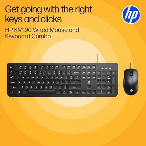 HP KM190 Wired Mouse and Keyboard Combo (AB3D3AA) - Image 2