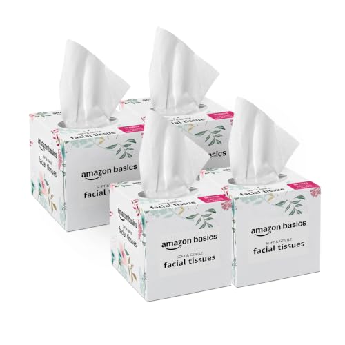 Amazon Basics 2Ply Facial Tissues | 320 pulls | 80 Pulls Pack of 4 | Home