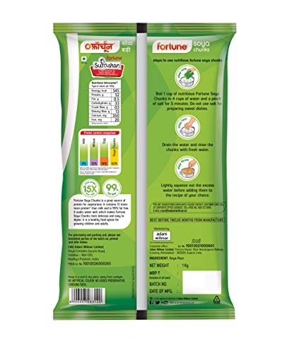 Fortune SOYA Chunks Pouch, 1kg 10% Extra - Image 3