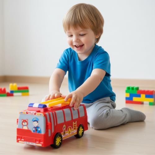 ToyBharat Fire Bus Friction Power