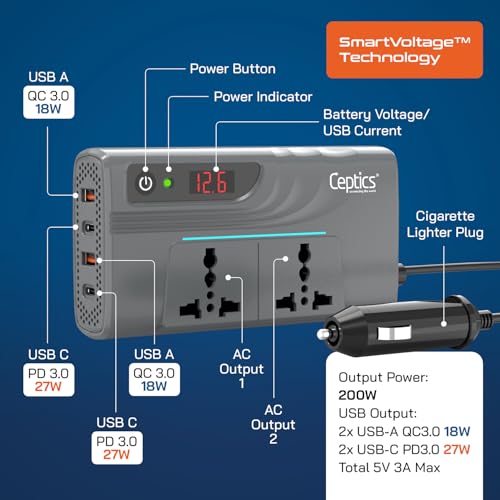 Ceptics 200W Car Power Inverter