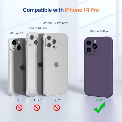 Amazon Basics Basic Case for iPhone 14 pro (Silicone_Deep Purple) - Image 4