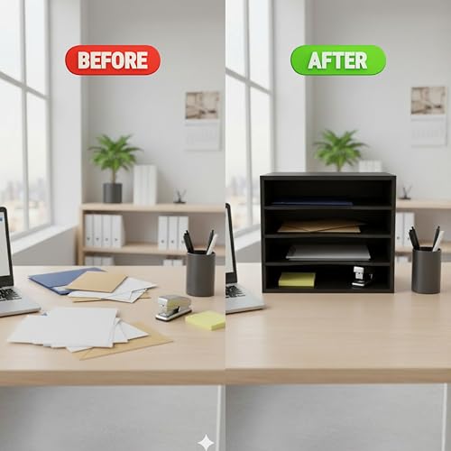 Home Sparkle Wooden Desktop Organizer