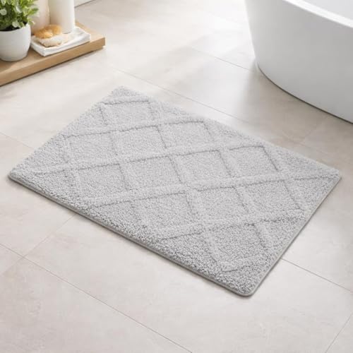 Bath Mat, Grey, Microfiber, 65x45